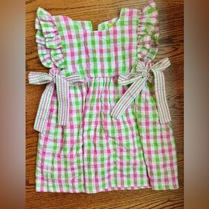 Classic Whimsy Pink and Green Plaid Dress 2t GUC